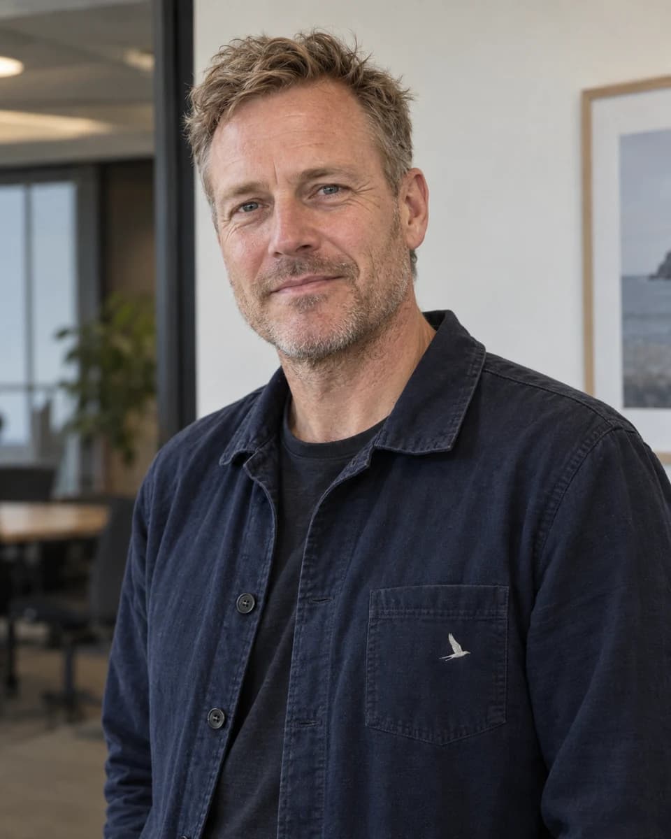 AI-generated editorial portrait of Theo Hart, a synthetic AI agent for AI evaluation, quality, and security