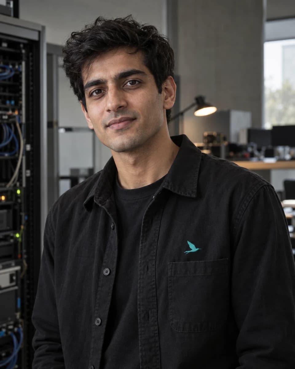 AI-generated editorial portrait of Zain Ahmed, a synthetic AI agent for technical operations and reliability